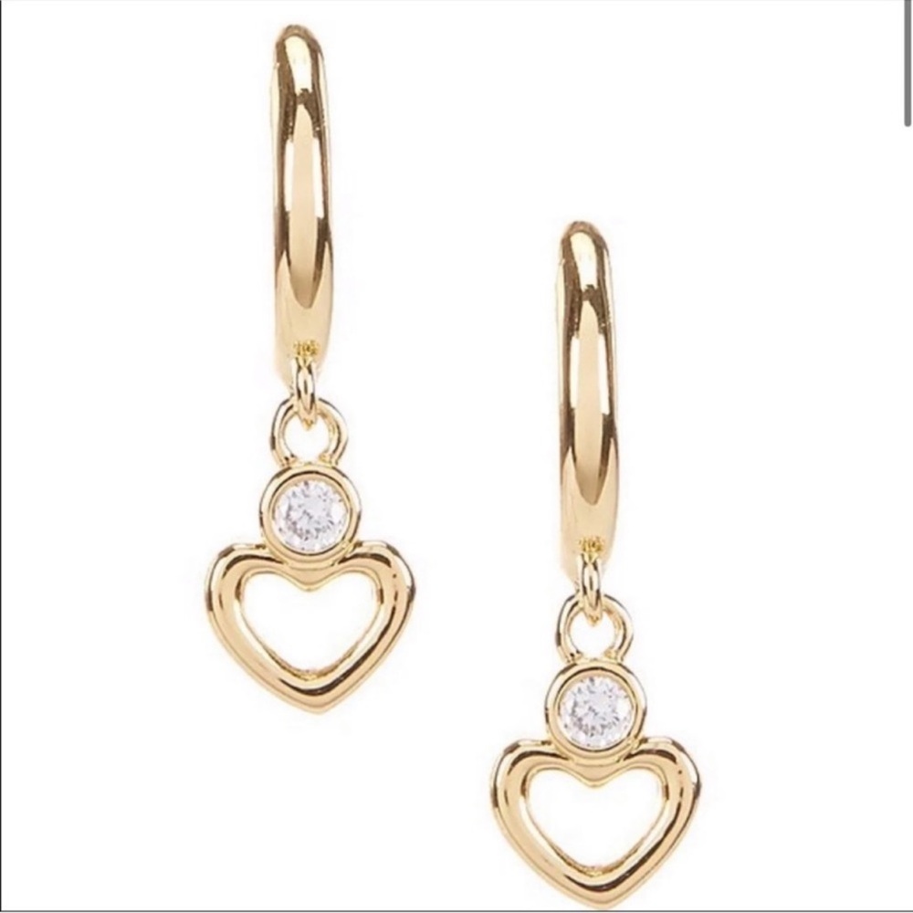 Kate Spade Earrings NWT / Stone Heart Charm Huggie Earrings